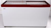 Ларь морозильный Снеж МЛП-600 красный со стеклянной крышкой