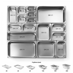 Гастроемкость FoodAtlas GN 1/3-40 нерж.сталь