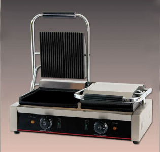 Гриль контактный  Kocateq GH813EC 2-х секц. с верхн.ребристыми и нижн.плоскими пластинами