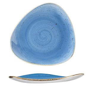 Тарелка мелкая треугольная 22,9СМ, без борта, Stonecast, цвет Cornflower Blue Scfstr91