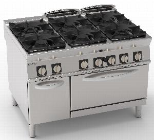 Плита 6 конфорочная 900 серии Tecnoinox Pfg12Gg9 313033 газ